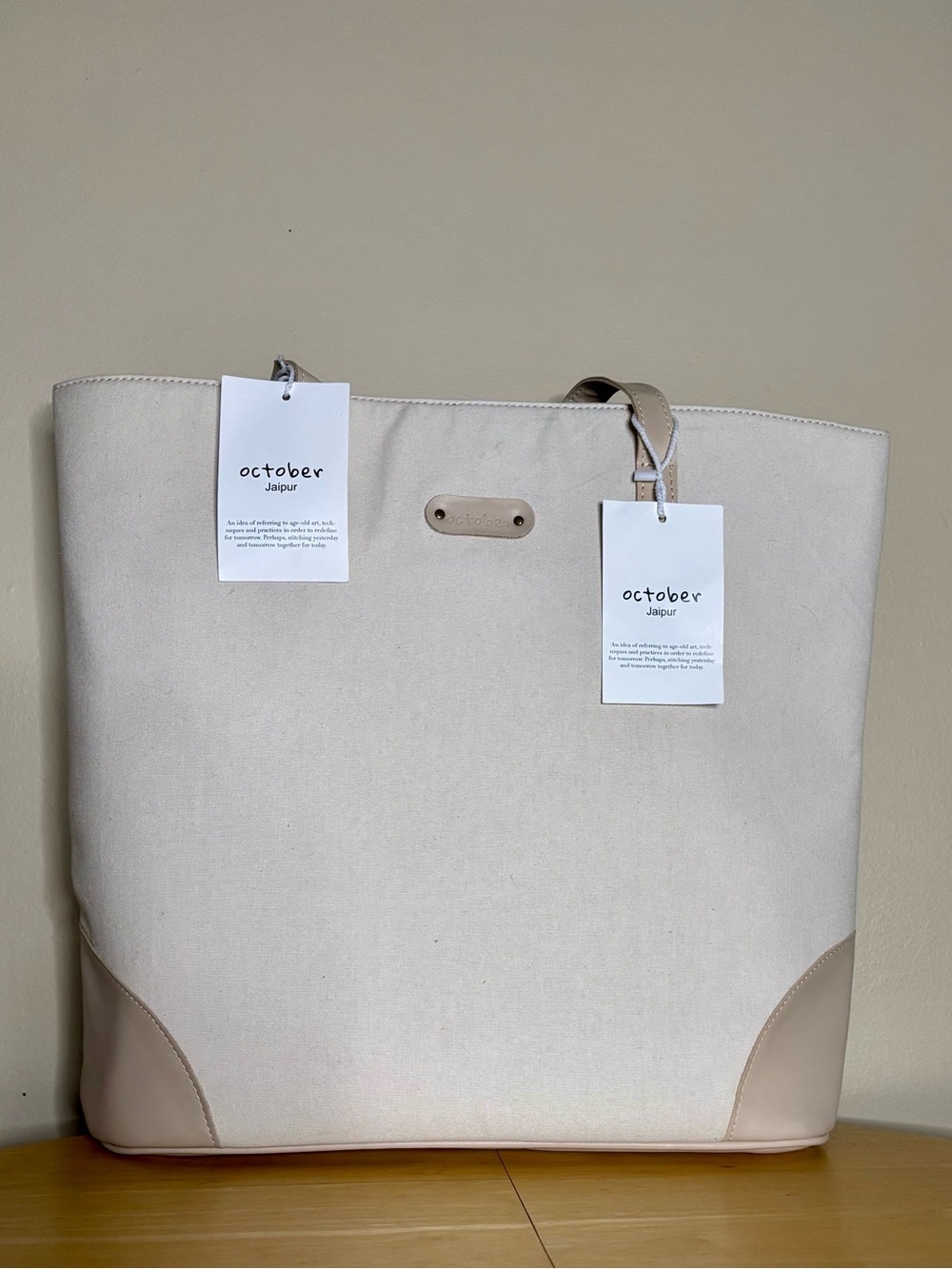 October Cream Canvas Tote Bag